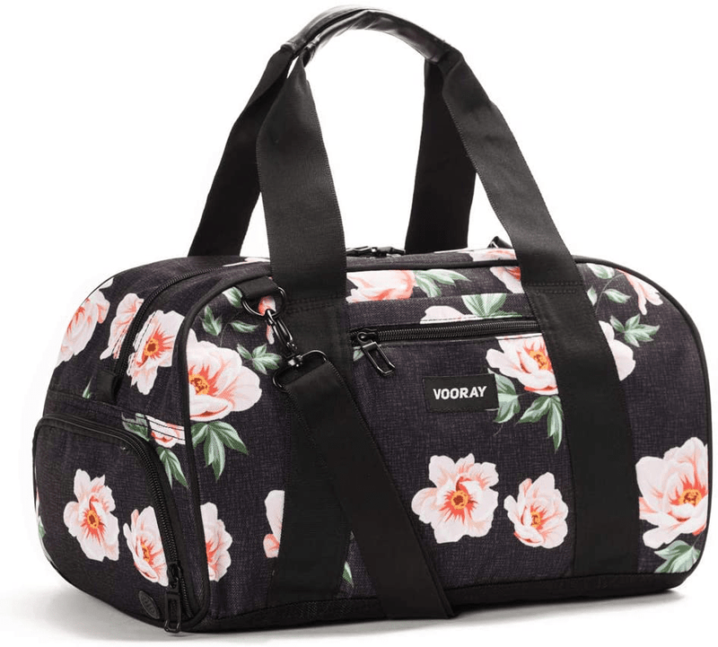 Vooray Burner Gym Duffel, Small Gym Bag with Shoe Pocket, 16" Compact Duffel Bag (Rose Black) Home & Garden > Household Supplies > Storage & Organization VOORAY   