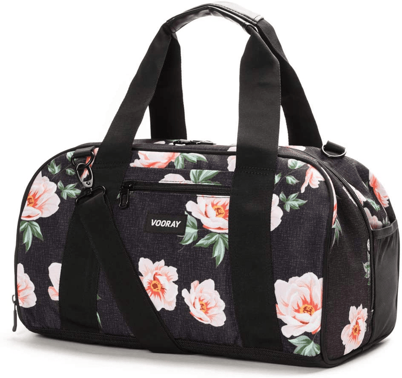 Vooray Burner Gym Duffel, Small Gym Bag with Shoe Pocket, 16" Compact Duffel Bag (Rose Black) Home & Garden > Household Supplies > Storage & Organization VOORAY   