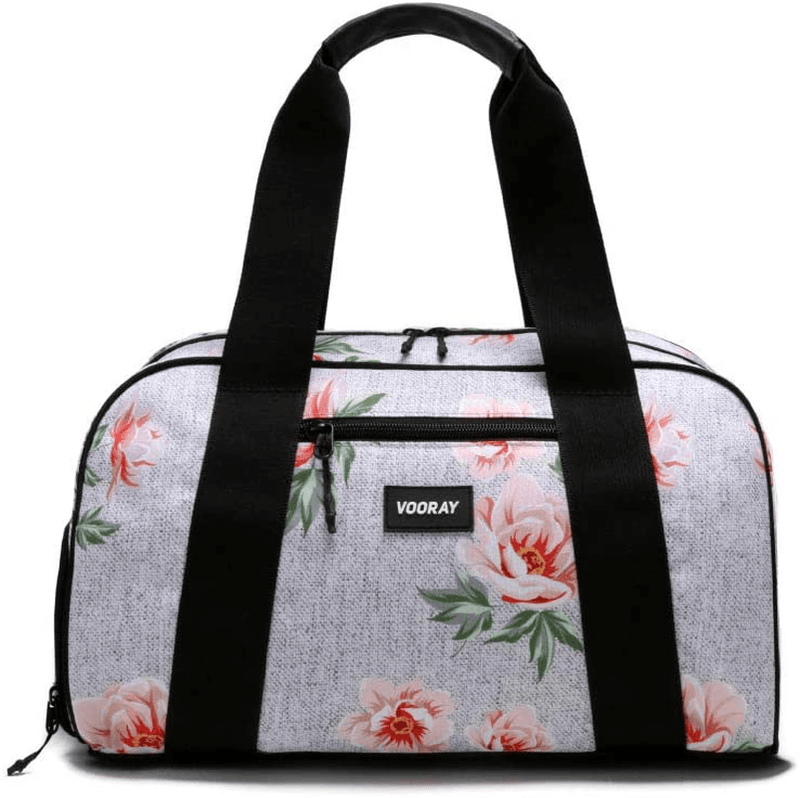 Vooray Burner Gym Duffel, Small Gym Bag with Shoe Pocket, 16" Compact Duffel Bag (Rose Black) Home & Garden > Household Supplies > Storage & Organization VOORAY Rose Gray  
