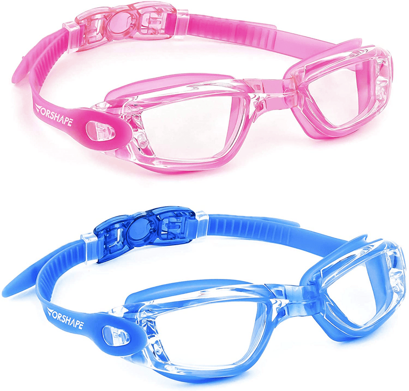 Vorshape Swim Goggles Pack of 2 Swimming Goggle No Leaking Sporting Goods > Outdoor Recreation > Boating & Water Sports > Swimming > Swim Goggles & Masks Vorshape Clear Pink & Blue  
