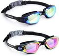 Vorshape Swim Goggles Pack of 2 Swimming Goggle No Leaking Adult Men Women Youth Sporting Goods > Outdoor Recreation > Boating & Water Sports > Swimming > Swim Goggles & Masks Vorshape Aqua & Black Pink  