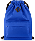 Vorspack Drawstring Backpack Water Resistant String Bag Sports Gym Sack with Side Pocket for Men Women Home & Garden > Household Supplies > Storage & Organization Vorspack Blue  