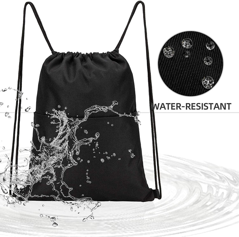 Vorspack Drawstring Backpack Water Resistant String Bag Sports Sackpack Gym Sack with Side Pocket for Men Women Home & Garden > Household Supplies > Storage & Organization Vorspack   