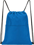 Vorspack Drawstring Backpack Water Resistant String Bag Sports Sackpack Gym Sack with Side Pocket for Men Women Home & Garden > Household Supplies > Storage & Organization Vorspack Blue  