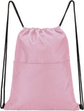 Vorspack Drawstring Backpack Water Resistant String Bag Sports Sackpack Gym Sack with Side Pocket for Men Women Home & Garden > Household Supplies > Storage & Organization Vorspack Pink  