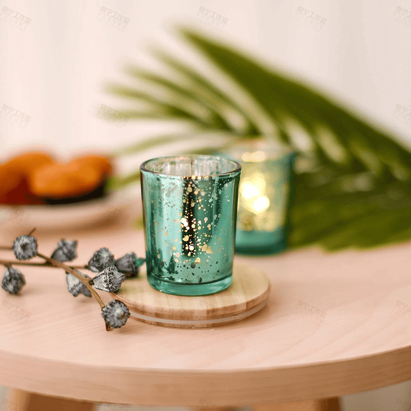 Votive Candle Holder-Set of 12 Wedding Centerpieces for Table, Mercury Glass Tealight Candle Holders Bulk for Birthday |Party |Home Decoration (Gold) Home & Garden > Decor > Home Fragrance Accessories > Candle Holders SUPREME LIGHTS ·2017· Aqua  