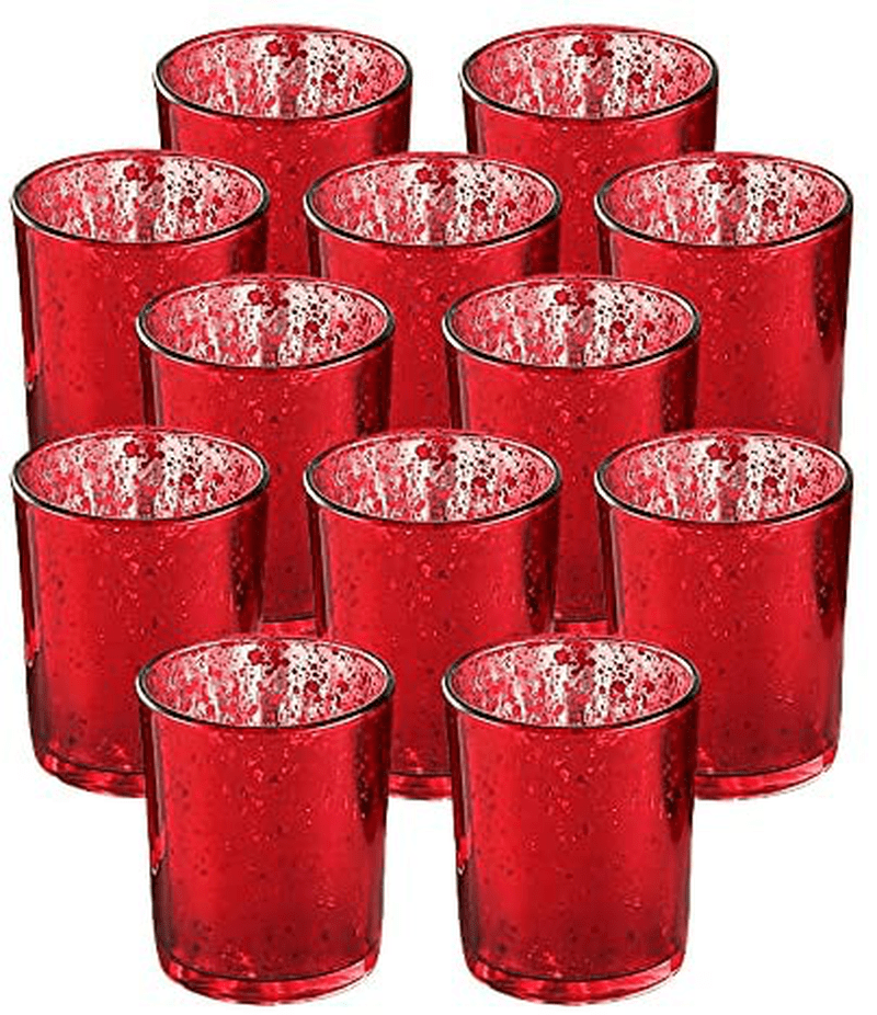 Votive Candle Holder-Set of 12 Wedding Centerpieces for Table, Mercury Glass Tealight Candle Holders Bulk for Birthday |Party |Home Decoration (Gold) Home & Garden > Decor > Home Fragrance Accessories > Candle Holders SUPREME LIGHTS ·2017· Red  