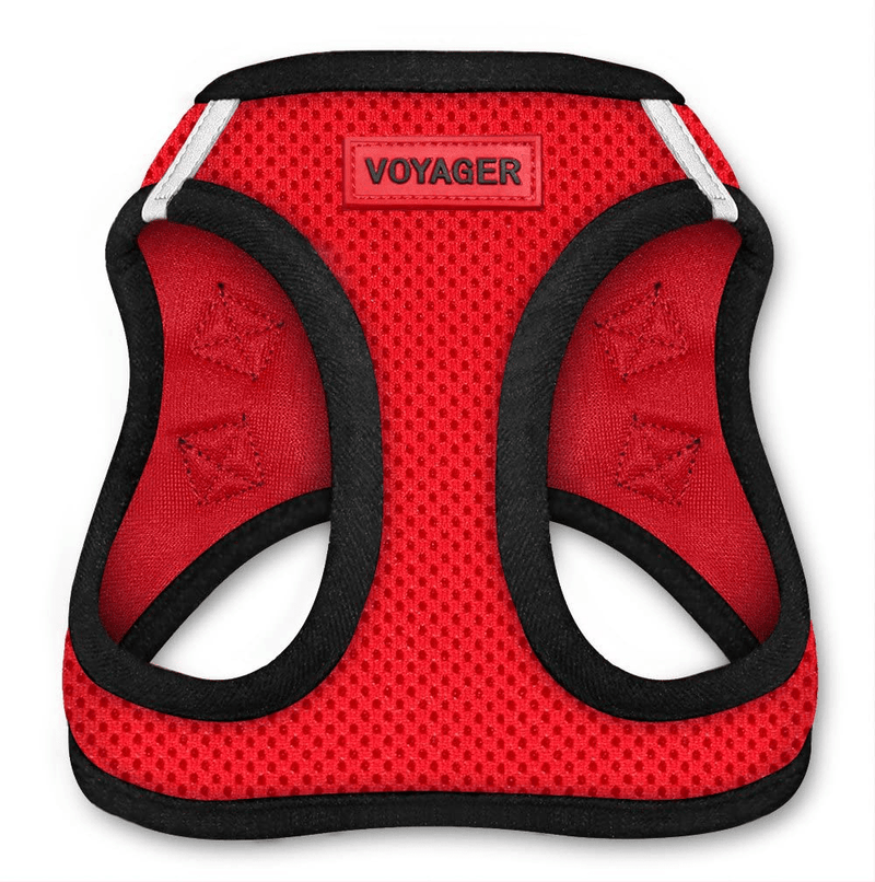 Voyager Step-In Air Dog Harness - All Weather Mesh, Step in Vest Harness for Small and Medium Dogs by Best Pet Supplies Animals & Pet Supplies > Pet Supplies > Dog Supplies Best Pet Supplies, Inc. Red Base S (Chest: 14.5 - 16") 