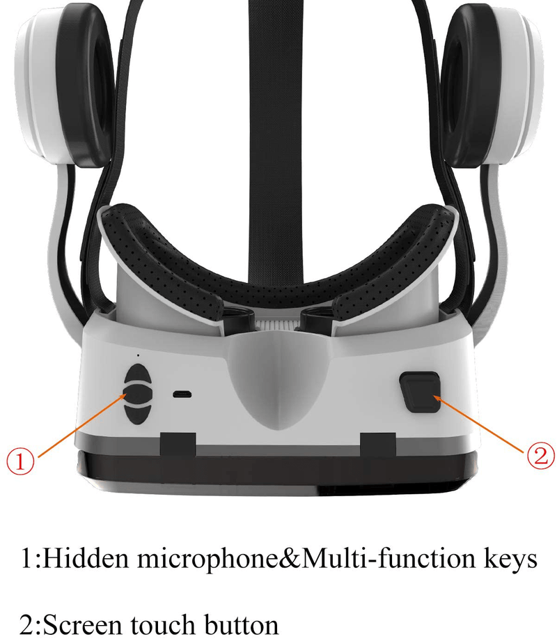 VR Headset with Bluetooth Headphones, Eye Protected HD Virtual Reality Headset,VR Glasses for iPhone and Android Phone Within 4.7-6.2Screen Electronics > Electronics Accessories > Computer Components > Input Devices > Game Controllers VR SHINECON   