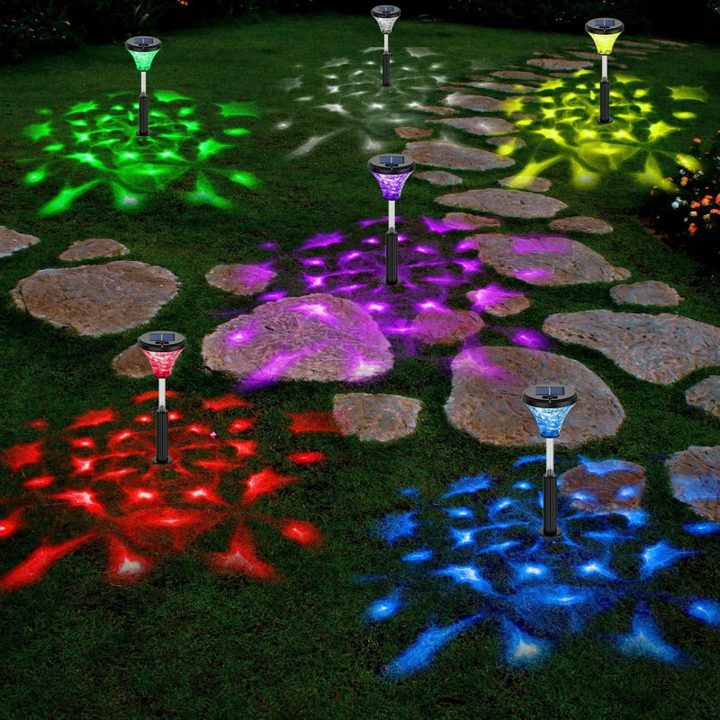 VSTM 4 Pack Bright Solar Garden Stake Lights, Color Changing LED Solar Lamp Outdoor, IP65 Waterproof Solar Powered Garden Lights, Pathway Lights for Yard Driveway Walkway Lawn Landscape Decorative Home & Garden > Lighting > Lamps VSTM US   