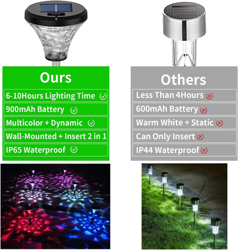VSTM 4 Pack Bright Solar Garden Stake Lights, Color Changing LED Solar Lamp Outdoor, IP65 Waterproof Solar Powered Garden Lights, Pathway Lights for Yard Driveway Walkway Lawn Landscape Decorative Home & Garden > Lighting > Lamps VSTM US   