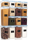 Vtopmart Airtight Food Storage Containers Set with Lids, 15pcs BPA Free Plastic Dry Food Canisters for Kitchen Pantry Organization and Storage, Dishwasher safe,Include 24 Labels, Black Home & Garden > Kitchen & Dining > Food Storage Vtopmart Blue  