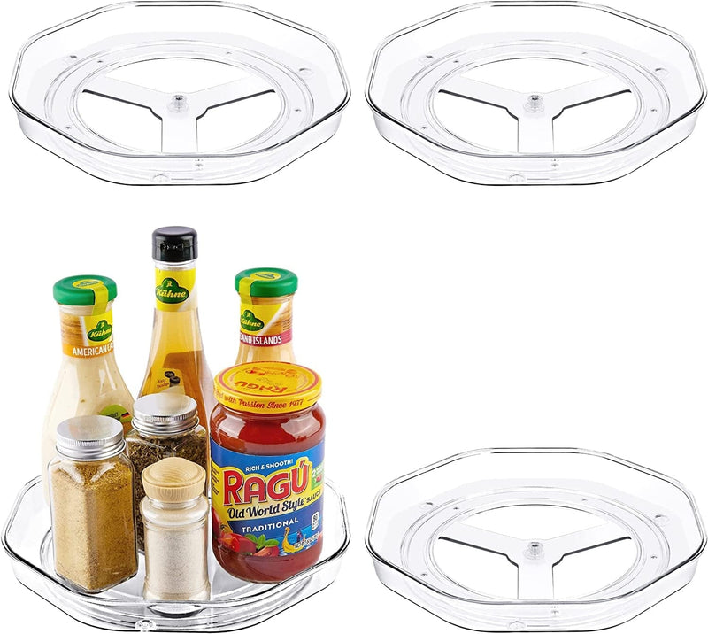 Vtopmart Clear Lazy Susan Organizer, 4 Pack Turntable Lazy Susan Spice Rack for Cabinets Kitchen, Countertop, Bathroom, Makeup, Pantry Organization and Storage, 9 Inches Home & Garden > Household Supplies > Storage & Organization Vtopmart   