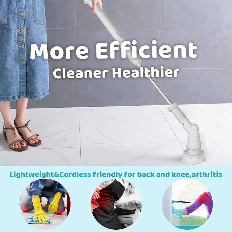 Vuitte Electric Spin Scrubber,Shower Cleaning Brush,Removable Handle,Tile, Floor, Wall and Kitchen,360 Cordless Electric Bathroom Cleaning Brush with 3 Replaceable Cleaning Brush Scrubber Heads Home & Garden > Household Supplies > Household Cleaning Supplies Vuitte   