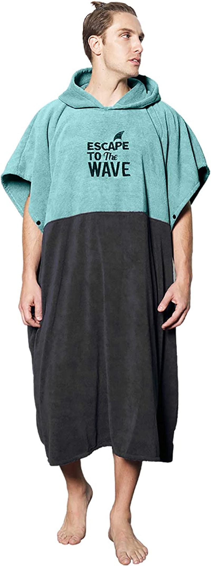 Vulken Extra Large Teal Blue Thick Hooded Beach Towel Changing Robe. Surf Poncho Men for Easy Change in Public. Quick Dry Microfiber Towelling for the Beach, Pool, Lake, Water Park. L/XL Home & Garden > Linens & Bedding > Towels Vulken Turquoise  