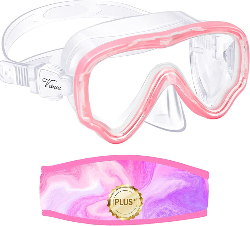 Vvinca Kids Goggles Snorkel Mask Diving Mask Swim Mask Swimming Goggles with Nose Cover and Straps Cover for Kids and Youth Age 6-14 Sporting Goods > Outdoor Recreation > Boating & Water Sports > Swimming > Swim Goggles & Masks Vvinca E-Pink  