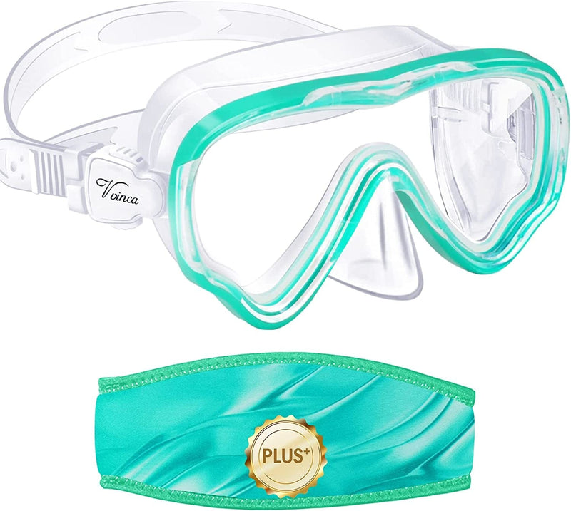 Vvinca Kids Goggles Snorkel Mask Diving Mask Swim Mask Swimming Goggles with Nose Cover and Straps Cover for Kids and Youth Age 6-14 Sporting Goods > Outdoor Recreation > Boating & Water Sports > Swimming > Swim Goggles & Masks Vvinca B-Green  