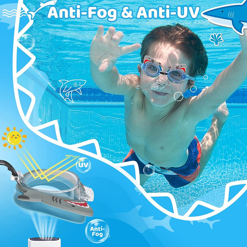 Vvinca Kids Swim Goggles with Fabric Strap No Tangle Pain-Free, Anti-Fog Swimming Pool Goggle No Leak for Toddlers Girls Boys Sporting Goods > Outdoor Recreation > Boating & Water Sports > Swimming > Swim Goggles & Masks Vvinca   