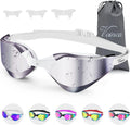 Vvinca Swim Goggles, Mirrored Swimming Glasses Full Protection Pool Goggle for Adult Women Men Youth, Anti-Fog No Leaking