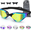 Vvinca Swim Goggles, Mirrored Swimming Glasses Full Protection Pool Goggle for Adult Women Men Youth, Anti-Fog No Leaking Sporting Goods > Outdoor Recreation > Boating & Water Sports > Swimming > Swim Goggles & Masks Vvinca Black  