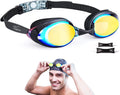 Vvinca Swimming Goggles 2 Pack Swim Goggles with 3 Nose Piece, Anti-Fog Anti-Uv Silicone Pool Goggles Adult Women Men Youth Sporting Goods > Outdoor Recreation > Boating & Water Sports > Swimming > Swim Goggles & Masks Vvinca I-1 Pack Mirrored Aqua  