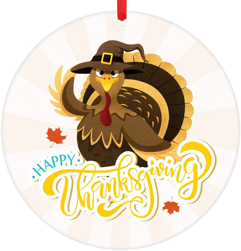 WaaHome Happy Thanksgiving Ornaments 3'' Turkey Christmas Tree Ornaments Decorations, Thanksgiving Gifts for Family Friends Women Home & Garden > Decor > Seasonal & Holiday Decorations& Garden > Decor > Seasonal & Holiday Decorations WaaHome   