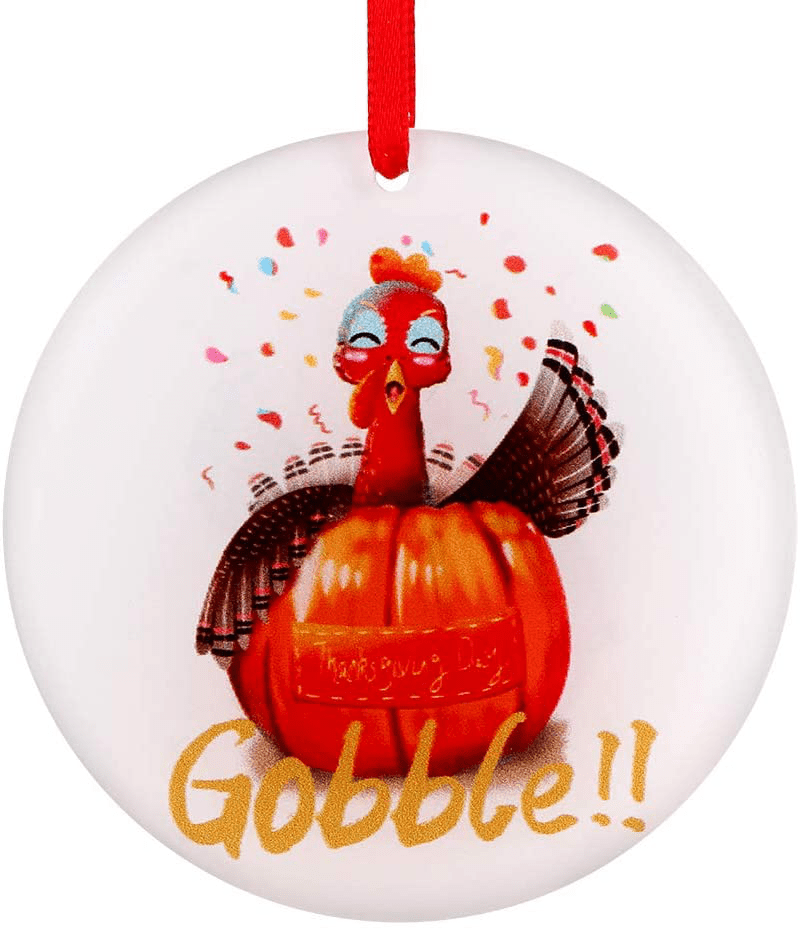 WaaHome Thanksgiving Gifts for Family Friends Women, 3'' Thanksgiving Gobble Turkey Christmas Ornaments for Thanksgiving Christmas Tree Decorations Home & Garden > Decor > Seasonal & Holiday Decorations& Garden > Decor > Seasonal & Holiday Decorations WaaHome   