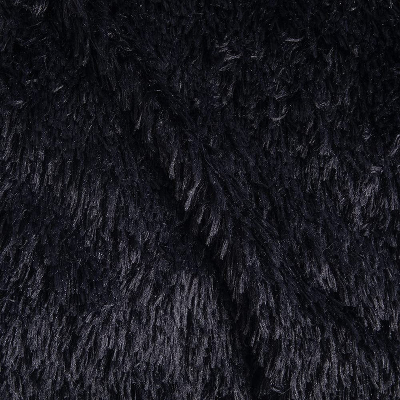 Wajade Faux Fur Plush Black Comforter Set Fluffy Fuzzy Shaggy Bedding Set - 3PC Full/Queen Microfiber Soft Warm Quilt Set Home & Garden > Linens & Bedding > Bedding > Quilts & Comforters Wajade   