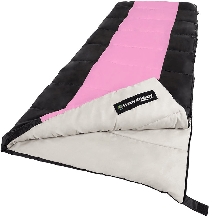 Wakeman Outdoors Sleeping Bag-Lightweight, Carrying Bag with Compression Straps Included-Great for Adults