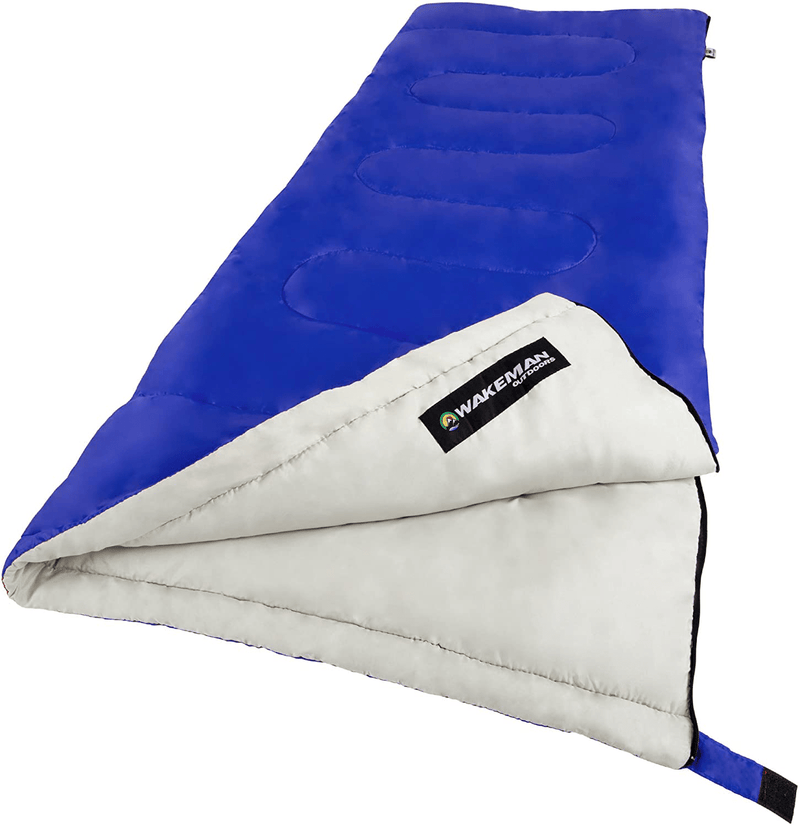 Wakeman Outdoors Sleeping Bag-Lightweight, Carrying Bag with Compression Straps Included-Great for Adults Sporting Goods > Outdoor Recreation > Camping & Hiking > Sleeping Bags Wakeman Blue  