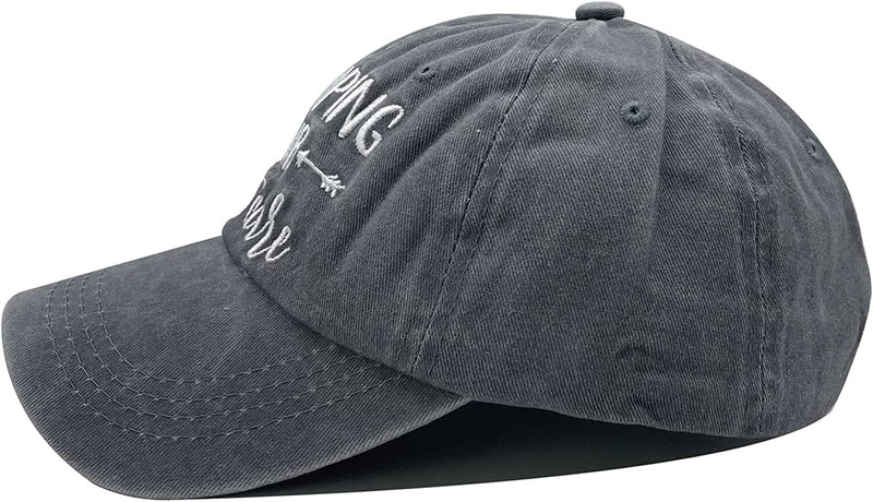 Waldeal Embroidered Camping Hair Don'T Care Hat Adjustable Washed Baseball Cap for Women Men Sporting Goods > Outdoor Recreation > Winter Sports & Activities Waldeal   