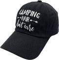 Waldeal Embroidered Camping Hair Don'T Care Hat Adjustable Washed Baseball Cap for Women Men Sporting Goods > Outdoor Recreation > Winter Sports & Activities Waldeal Classic Camping- Black One Size 