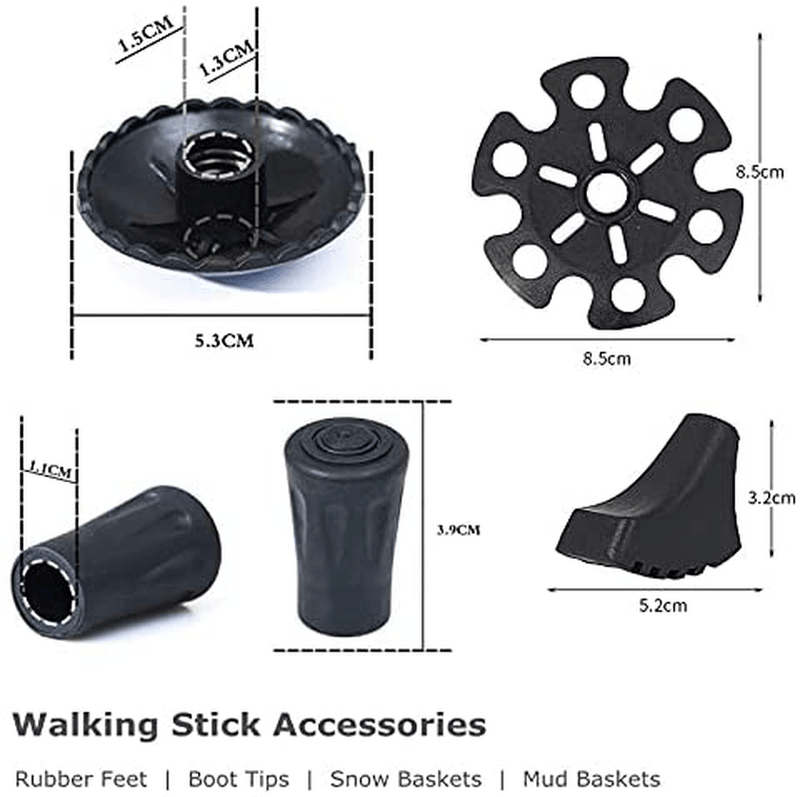 Walking Stick Tips Rubber 4Pcs Trekking Pole Tips Replacement- Rubber Feet for Hiking Poles, Walking Sticks, Trekking Poles | Rubber Tip for Walking Sticks Hiking Trekking Poles Boot Tips Rubber Feet Sporting Goods > Outdoor Recreation > Camping & Hiking > Hiking Poles JJZS   