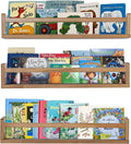 Wall Bookshelves Nursery Décor Floating Wall Shelf Natural Wood Wall Mount Children'S Comic Books Toy Storage Organizer Photo Picture Display Rack Shelves Set of 3 Furniture > Shelving > Wall Shelves & Ledges AZSKY Light Walnut 24Inch 