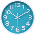 Wall Clock - 12 Inch 3D Numbers Easy to Read Round Wall Clock Silent Non-Ticking Battery Operated Teal Color Decor Clock for Living Room / Office / Bedroom Home & Garden > Decor > Clocks > Wall Clocks Fomaris Teal  