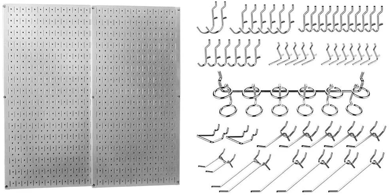 Wall Control 30-P-3232GV Galvanized Steel Pegboard Pack Hardware > Hardware Accessories > Tool Storage & Organization Wall Control Galvanized Pegboard + Accessories Set 