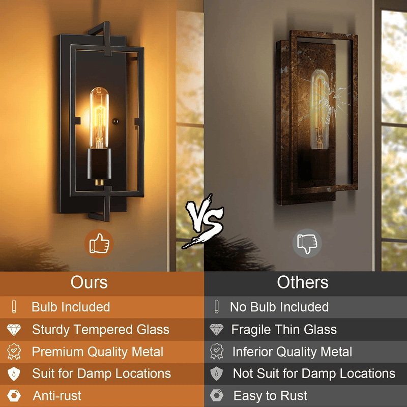 Wall Sconces, Wall Lights Set of 2,Rustic Home Decor Wall Lamp Bathroom Light Fixtures Farmhouse Lighting Industrial Wall Decor for Bedroom Living Room Kitchen Bar,E26 Base, Hardwired, Bulb Included Home & Garden > Lighting > Lighting Fixtures > Wall Light Fixtures KOL DEALS   