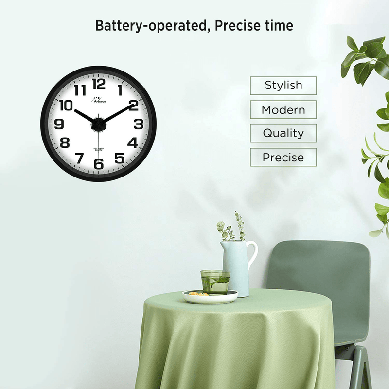 WallarGe Night Light Wall Clock for Bedroom - 12 Inch Silent Battery Operated Wall Clocks for Living Room/Kitchen,Large Digital Display,Adjustable Brightness,Easy to Read Both Day and Night. Home & Garden > Decor > Clocks > Wall Clocks WallarGe   
