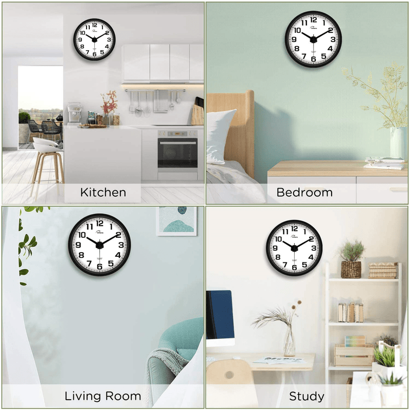 WallarGe Night Light Wall Clock for Bedroom - 12 Inch Silent Battery Operated Wall Clocks for Living Room/Kitchen,Large Digital Display,Adjustable Brightness,Easy to Read Both Day and Night. Home & Garden > Decor > Clocks > Wall Clocks WallarGe   