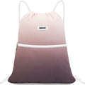 WANDF Drawstring Backpack String Bag Sackpack Cinch Water Resistant Nylon for Gym Shopping Sport Yoga (Blue) Home & Garden > Household Supplies > Storage & Organization WANDF Dark Pink  