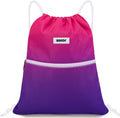 WANDF Drawstring Backpack String Bag Sackpack Cinch Water Resistant Nylon for Gym Shopping Sport Yoga (Blue) Home & Garden > Household Supplies > Storage & Organization WANDF Red  