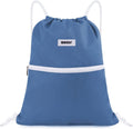 WANDF Drawstring Backpack String Bag Sackpack Cinch Water Resistant Nylon for Gym Shopping Sport Yoga (Blue) Home & Garden > Household Supplies > Storage & Organization WANDF Dark Blue  