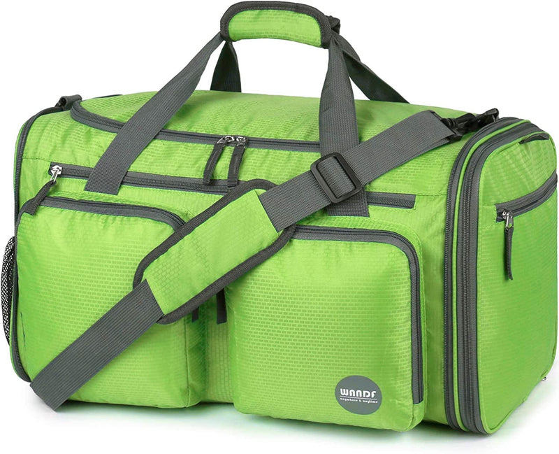 WANDF Foldable Sports Gym Bag with Wet Bag & Shoes Compartment, Travel Duffel for Men and Women Home & Garden > Household Supplies > Storage & Organization WANDF B-Green  