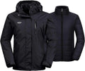 Wantdo Women's 3 in 1 Waterproof Ski Jacket Windproof Winter Snow Coat Snowboarding Jackets Warm Raincoat  Wantdo Black Medium 