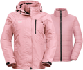 Wantdo Women's 3 in 1 Waterproof Ski Jacket Windproof Winter Snow Coat Snowboarding Jackets Warm Raincoat  Wantdo Coral X-Large 