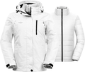 Wantdo Women's 3 in 1 Waterproof Ski Jacket Windproof Winter Snow Coat Snowboarding Jackets Warm Raincoat  Wantdo Ivory Medium 