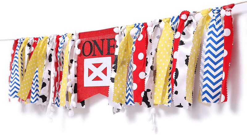 WAOUH Farm High Chair Banner for 1st Birthday - First Baby Birthday Party Theme Decoration, Fabric Garland Cake Smash Photo Prop,Birthday Souvenir and Gifts (Red Birthday Banner) Home & Garden > Decor > Seasonal & Holiday Decorations& Garden > Decor > Seasonal & Holiday Decorations WAOUH   