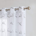 Warm Home Designs Pair of 2 Sheer White Faux-Linen Short Size Curtain Panels with Beautiful White Color Stitched Leaf Embroidery. Each Grommet Drape Is 54" (Width) X 63" (Length). M White 63"