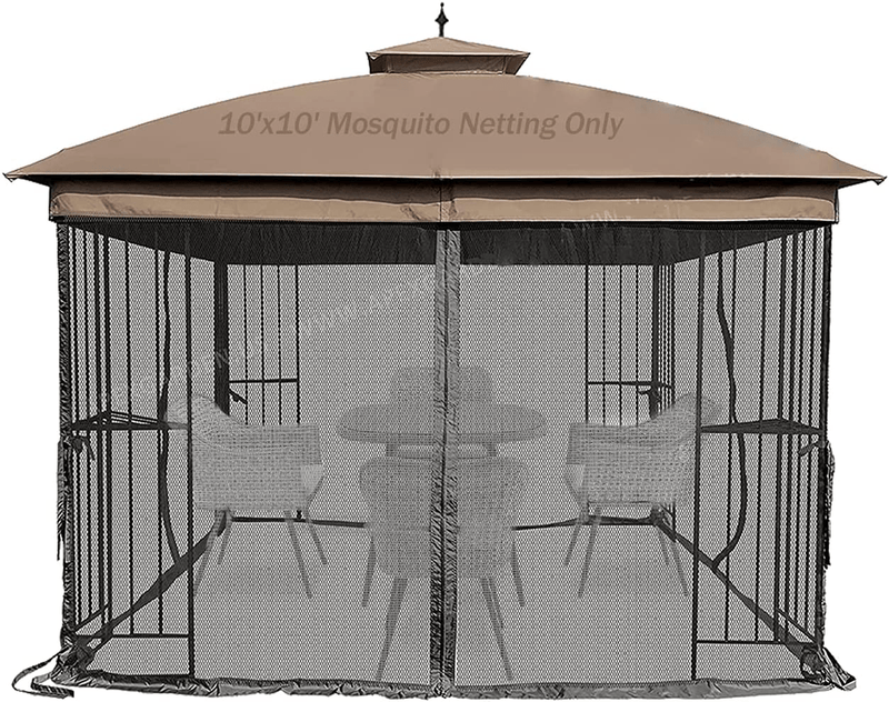 Warmally Replacement Mosquito Netting Mesh Sidewall Curtain with Zipper for 10’ x 10’ Gazebo Canopy Tent Black Home & Garden > Lawn & Garden > Outdoor Living > Outdoor Structures > Canopies & Gazebos Warmally Black 10'x10' 