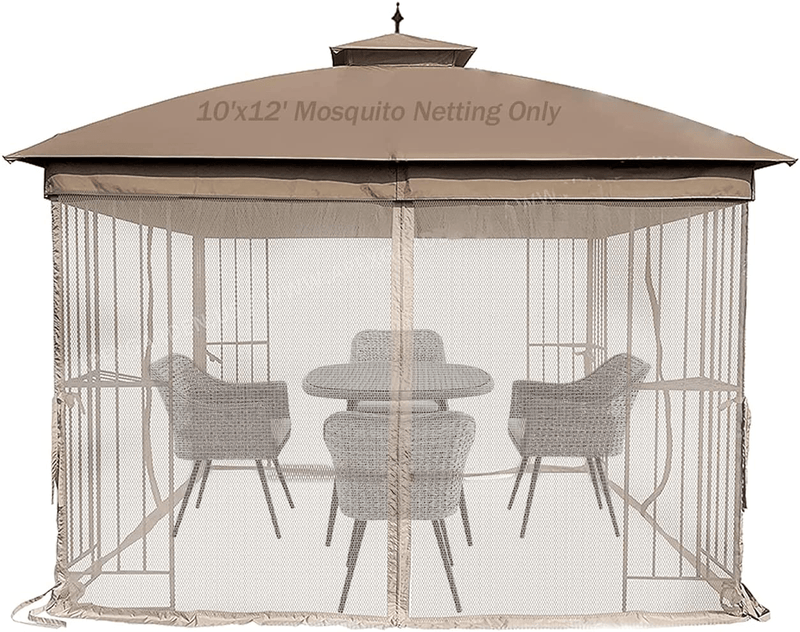 Warmally Replacement Mosquito Netting Mesh Sidewall Curtain with Zipper for 10’ x 10’ Gazebo Canopy Tent Black Home & Garden > Lawn & Garden > Outdoor Living > Outdoor Structures > Canopies & Gazebos Warmally Beige 10'x12' 